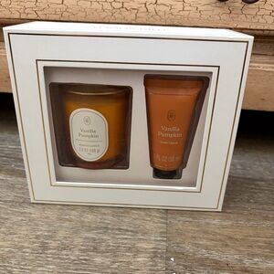 Threshold Vanilla Pumpkin Hand Cream & Candle Gift Set New!